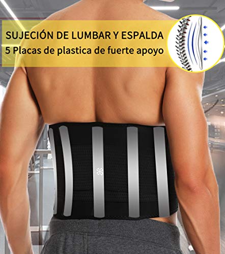 KIWI RATA Faja Reductora Neopreno Cinturón de Sudoración Deporte Transpirable Faja Lumbar Abdominal para Reducir La Cintura, Efecto Sauna Mujer y Hombre