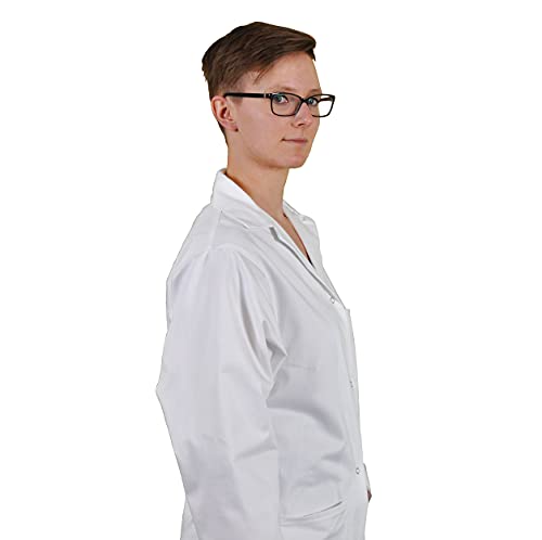 KOKOTT Bata de Laboratorio para Hombres y Mujeres,Hecho de 100% algodón, Adecuado para el Trabajo en el Laboratorio y en Medicina, Estudiantes,Lavable a 90 ° C (54, Damas)