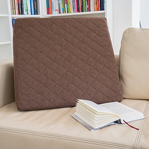 La Almohada Tipo Cuña increíble - para Su Sala De Estar o Su Recamara, Almohada para Leer con Un Sentado Relajado Diseño De Moda (Marrón)