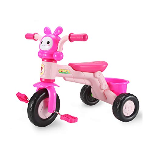La versión de dibujos animados de bicicletas para niños, triciclo Andador con la música del bebé del cochecito de juguete 1-3 años Niños de bicicletas con la parte posterior del cucharón,Rosado