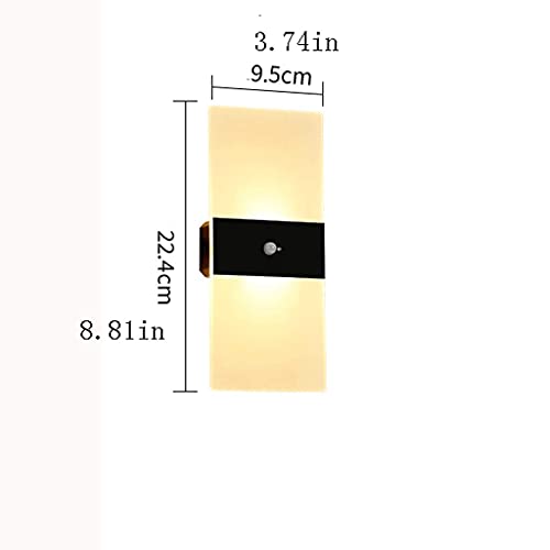 Lámpara de pared con sensor de movimiento, luz nocturna LED inalámbrica a batería, luz de armario para guardar en cualquier lugar, luces de escalera, luces de pared para (iluminación del hogar)