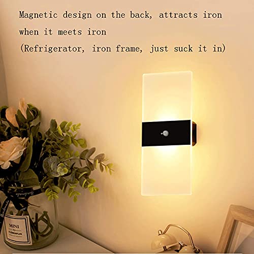 Lámpara de pared con sensor de movimiento, luz nocturna LED inalámbrica a batería, luz de armario para guardar en cualquier lugar, luces de escalera, luces de pared para (iluminación del hogar)