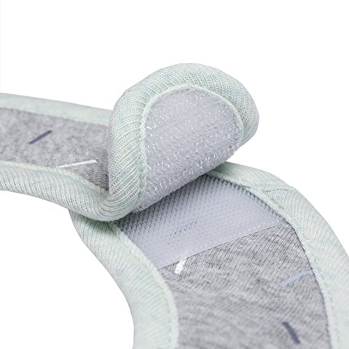 Lässig - Baberos para bebé, juego de 5 unidades, de algodón, con cierre de velcro azul/gris