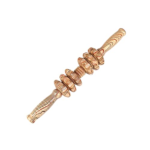 Layhou Masajeador de rodillo de madera Masajeador de punto de gatillo Palo Terapia de madera Herramientas de rodillo de masaje Rodillo de mano para relajación muscular Alivio del dolor y el estrés