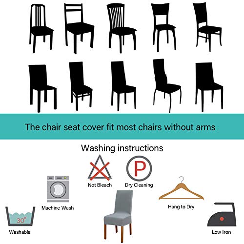 Leeyunbee 6 Piezas Fundas de Sillas de Comedor, Elásticas y Modernas Funda Asiento Silla, Desmontables Lavables Cubiertas para Sillas para Comedor Hotel Banquete de Boda Decoración (Azul Gris)