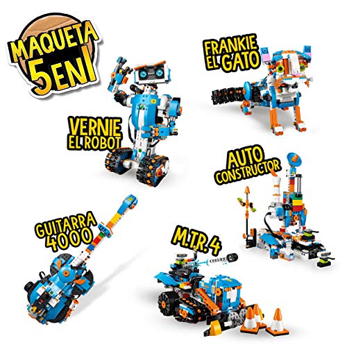 LEGO 17101 Boost Caja de Herramientas Creativas, Codificación para Niños, Set de Robótica, Modelo de Construcción 5en1, Juguete Interactivo con Robot Programable