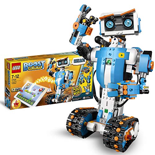LEGO 17101 Boost Caja de Herramientas Creativas, Codificación para Niños, Set de Robótica, Modelo de Construcción 5en1, Juguete Interactivo con Robot Programable