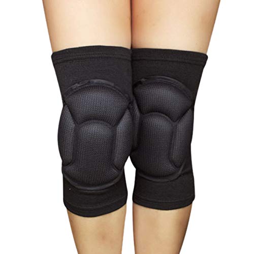 LHKJ 1 Par Rodilleras Deportivas de Esponja Unisex para Crossfit, Voleibol, Bicicleta, Baloncesto ect, Negro