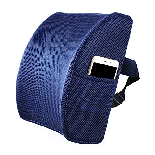 LIVEHITOP Almohada Lumbar Cojin Espuma de Memoria con Correa, Ergonomico Respaldo Lumbares Espalda para Silla Oficina, Asiento Coche, Camión, Silla Ruedas