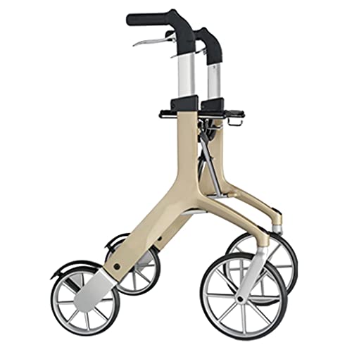 Lujoso Rollator con 4 Ruedas, Andador para Adultos,Mayores,minusválidos O Ancianos,Andador Caminador De Aluminio,Ayuda para Caminar,Ligero,Plegable,con Asiento,Rojo