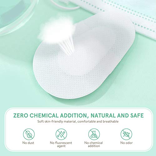 Lurrose 20 Piezas Almohadillas Oculares No Tejidas Estériles Parche Ocular Estéril Autoadhesivo Apósitos para Heridas Autoadhesivos para Adultos