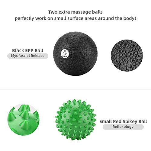 LYCAON Rodillo de Espuma 5Pcs incluyendo E-Book para la recuperación Muscular del Tejido Profundo/Liberación miofascial/Pilates/Yoga/Crossfit/Fitness (Verde)