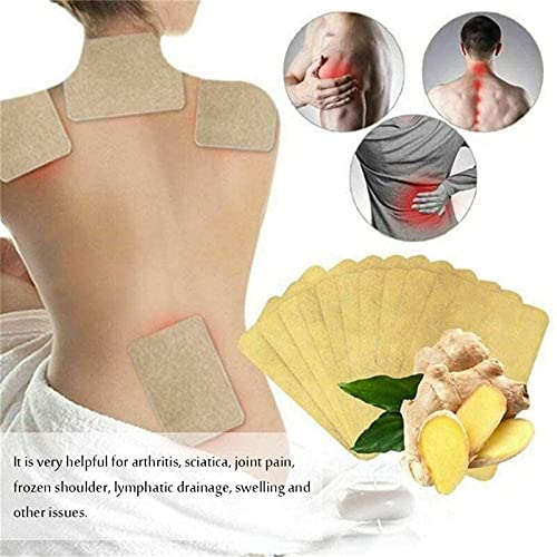 Lymphatic Detox Healing Ginger Patch Fever, Relieve Pain Blood Circulation Pads For Knee Cervical Joint,Herbal Deep Heat Patches, For Neck,Abdomen,Face,Knees,Feet,Back,Shoulders,Waist (100PCS)