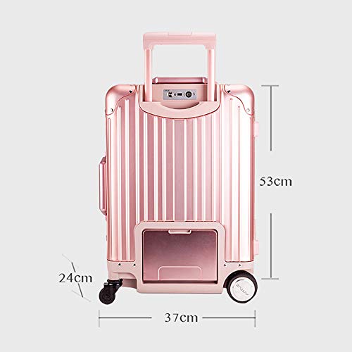 LYY Maleta para Montar eléctrica de 20 Pulgadas,Crucero de Velocidad Fija Posicionamiento de Carga USB Anti-perdida, Carga de 200 kg/cargable Personas a 10 km,Gray