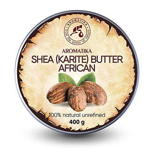 Manteca de Karité - 400g - Shea Butter Africana - Puro y Natural Butyrospermum Parkii - Óleo Corporal - Hidratante Corporal - Aceite para el Cabello - Piel - Uñas - Labios - Cuidado Facial