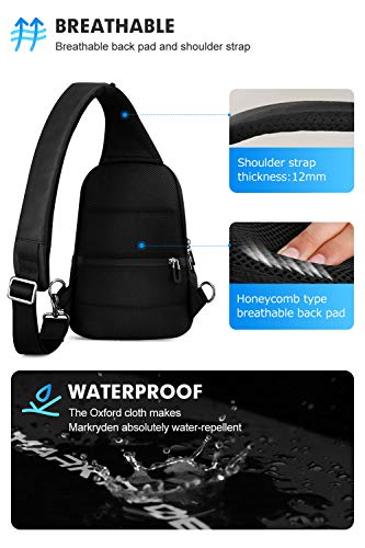 MARK RYDEN Bolso del bolso del pecho de la honda Anti-Theft para los hombres Bolso del hombro del viaje de Crossbody impermeable adaptado para 9.7"ipad …