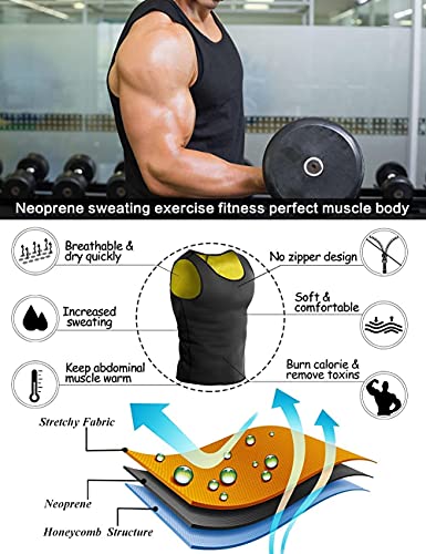 Martiount Chaleco Moldeador Reductora Efecto Neopreno Camiseta para Hombre, Formación Músculos Resistencia Cardiovascular y Fortaleza Medular