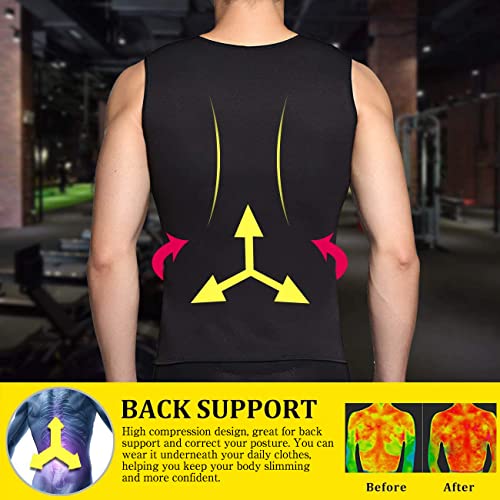 Martiount Chaleco Moldeador Reductora Efecto Neopreno Camiseta para Hombre, Formación Músculos Resistencia Cardiovascular y Fortaleza Medular