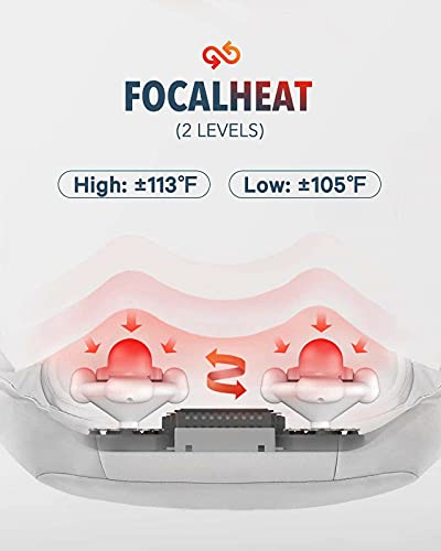 Masajeador Cervical y Espalda con Calor Ajustable y Correa, Shiatsu Masajeador de Cuello 3D Eléctrico Masaje para Hombros Cintura en Oficina del Coche en Casa