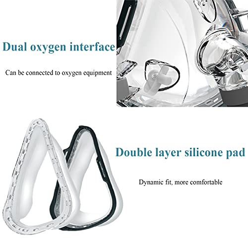 Máscara Para Dormir, Mascarilla Facial De Gel De Sílice Médica Ajustable Oronasal Para Respirar Con Hebilla, Cumple Con Diferentes Formas Faciales,S