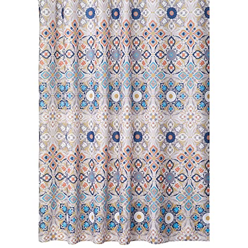 mDesign Cortina de baño antimoho - 183 cm x 183 cm - Cortina ducha con 12 agujeros reforzados para un fácil montaje - Cortina bañera impermeable - marrón