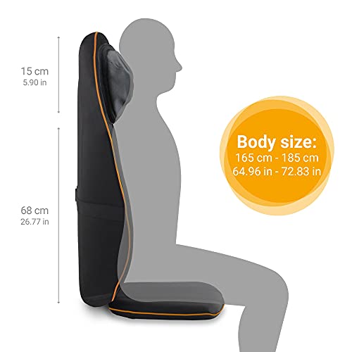 Medisana MCN - Respaldo con masaje cervical con 3 zonas de masaje, función de calor, función de luz roja, masaje de cuello ajustable en altura, adecuado para cualquier silla, 48 W, 220-240 V, 50-60 Hz