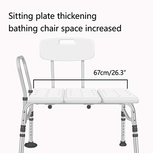 Mesa De Transferencia para Bañera-Silla De Ducha Mesa De Transferencia, Patas Móviles Ajustables, para Usar como Banco De Ducha O Asiento De Baño, Blanco