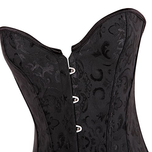 MISS MOLY Corsét|Mujer Vintage Overbust Corsés y Bustiers Modeladora Cintura Encaje Lazo Design Clásico Color 4XL/ES50~52(Bust114.5~119.5 Waist98~103)