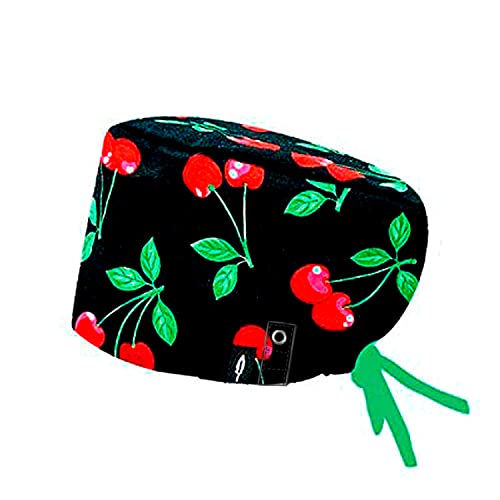 Modelo: CHERRY CON SISTEMA CLICK - Pelo Largo -Gorro de Quirófano ROBIN HAT con sistema de sujeción con click - Ajustable - 100% algodón (Autoclave)