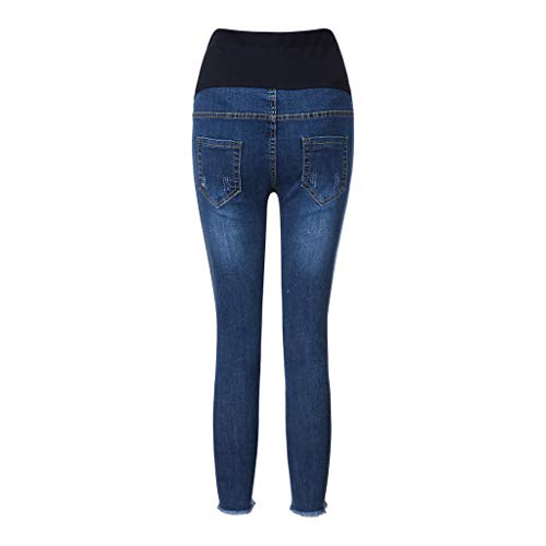 Mujer Embarazada Pantalones Vaqueros Rasgados Pantalones de Maternidad Jeans Agujero Legging Elástico Ropa premamá de Apoya el Abdomen Invierno Primavera
