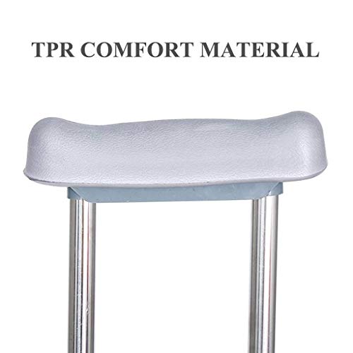 Muletas Muletas para caminar altos para adultos (par), Muletas de axilas de acero inoxidable ligeras médicas con altura Walker no resbalador retráctil Ajustable