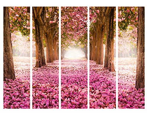 murando Biombo Bosque 225x172 cm de Impresion Bilateral en el Lienzo de TNT Decoracion Foto Biombo de Madera con Imagen Impresa Separador Grande Home Office c-A-0031-z-c