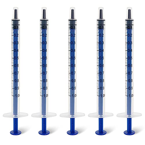 NA 30 jeringas de plástico de 1 ml con medición, sin aguja, adecuado para alimentar mascotas riego relleno (azul)