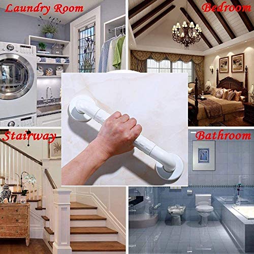 N\A Barras de sujeción para ducha, asas de acero inoxidable, accesorios de baño, asas antideslizantes, para bañeras, minusválidos, ancianos (blanco)