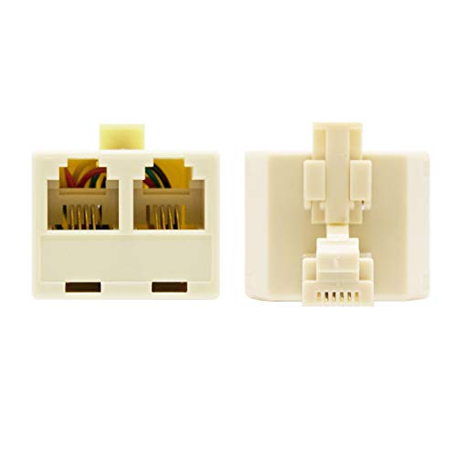 NANOCABLE 10.33.0502-OEM - Bifurcador para Cable de telefono RJ11, 6P4C, 2x1, Hembra-Macho, Beige