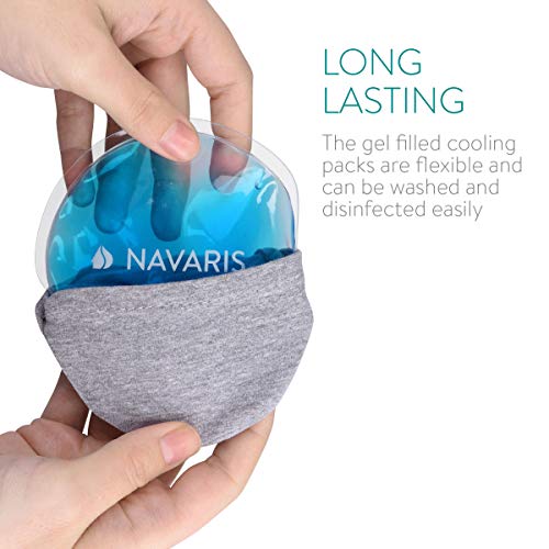 Navaris Set de 10x compresa de gel - Juego de almohadillas reutilizables - Bolsas de gel para aplicar calor y frío - Incluye 2x funda de algodón