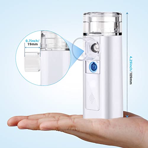 Nebulizador Silencioso, Inhalador Portátil para Enfermedades Respiratorias Efectivas, para Dispositivos de Viaje, para Niños y Adultos, Apagado Automático en 10 Minutos, Recargable por USB