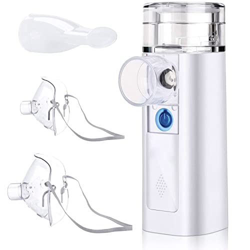 Nebulizador Silencioso, Inhalador Portátil para Enfermedades Respiratorias Efectivas, para Dispositivos de Viaje, para Niños y Adultos, Apagado Automático en 10 Minutos, Recargable por USB