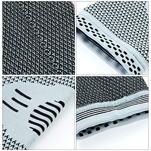 Neotech Care - Codera de compresión (1 Par) - Tejido de punto 3D de fibra de bambú - Manga de compresión elástica y transpirable - Golf, tenis, deportes - Brazo derecho o izquierdo - Gris (M)
