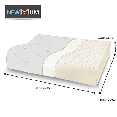 NewMum Almohada del Látex Almohada de Masaje para el Insomnio para Mejora el Dolor de Cuello, Hipoalergénico, Antibacteriano, a Prueba de Polvo …