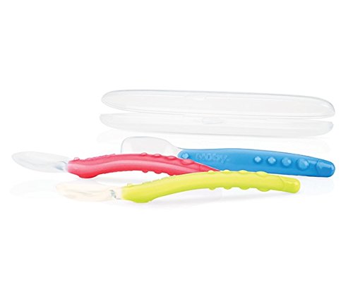 Nuby Id5555 - Cuchara de Silicona con Estuche Higiénico