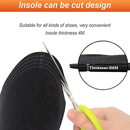 Nuonove Plantillas Calefactables, Calentadores de Pies, Thermosoles con Cable USB, Suelas Calentables, para Hombres Mujeres para al Aire Libre Invierno Senderismo Camping, Cortable Talla 41/46