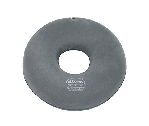 ObboMed SV-2500N, con nueva válvula de seguridad, Cojín inflable plegable con forma de anillo o donut para aliviar el dolor en pelvis, coxis, presión del coxis, hemorroides.