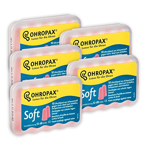 Ohropax 5 paquetes de 10 tapones para los oídos (25 pares)