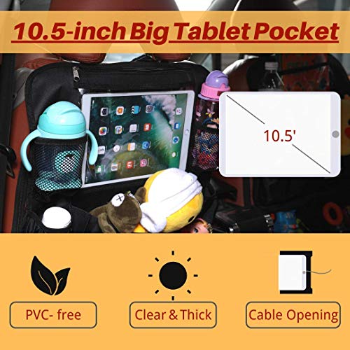 Organizadores para coche, Organizador Asiento Coche, SURDOCA 4 de la generación Organizador Coche niños, Ajuste con [10.5 & 9.7 & 7.9 iPad] Organizador Asiento. Negro,1pc