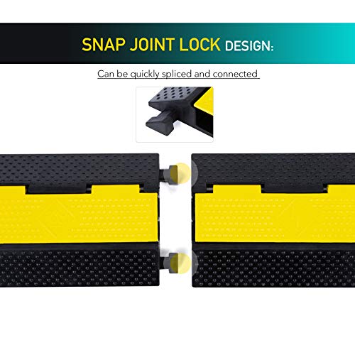 Orion Motor Tech 3 Pasacables de Suelo con 2 Canales para Protección de Cables Eléctricos Canaleta para Cables de Suelo 100x25CM Protector de Cables para Suelo Capacidad 5T (3X2Canal)