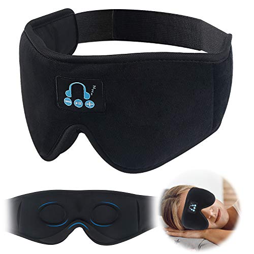 ORROKER Auriculares para dormir Máscara de ojos Bluetooth, Máscara de sueño 3D Bluetooth 5.0 Máscara de ojos con música inalámbrica para personas que duermen de lado con altavoces estéreo HD Perfecto