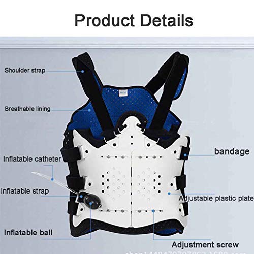 Ortesis de Columna Lumbar Ajustable Ortesis toracolumbar Soporte de fijación torácica Cintura Ortesis Corrector de Postura para Mujeres Hombres Fractura (Normal + Correa + Inflable) Roscloud@