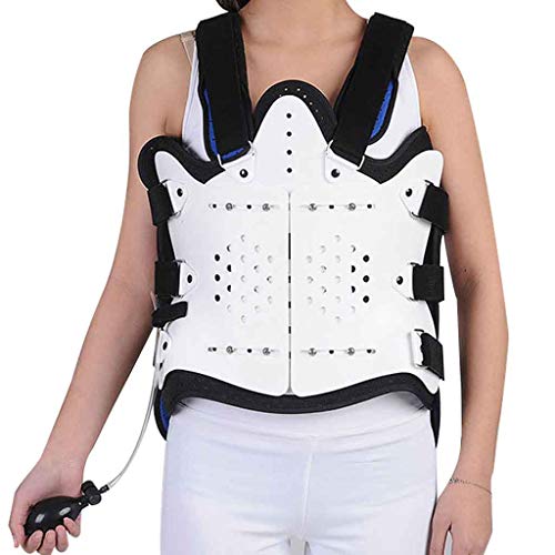 Ortesis de Columna Lumbar Ajustable Ortesis toracolumbar Soporte de fijación torácica Cintura Ortesis Corrector de Postura para Mujeres Hombres Fractura (Normal + Correa + Inflable) Roscloud@