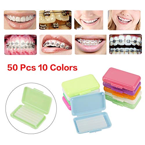 Ortho Wax-50 pcs Alivio con sabor dental Ortho Wax Brace Fruit Scent Gum Irritation Set